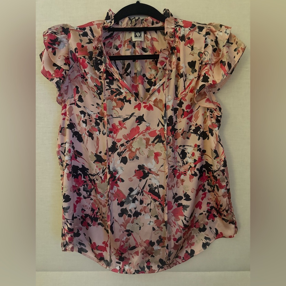 Anne Klein Floral Ruffle Blouse – Preloved, Worn Once